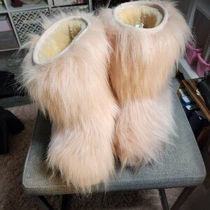 Bearpaw Pink Faux Fur Boots